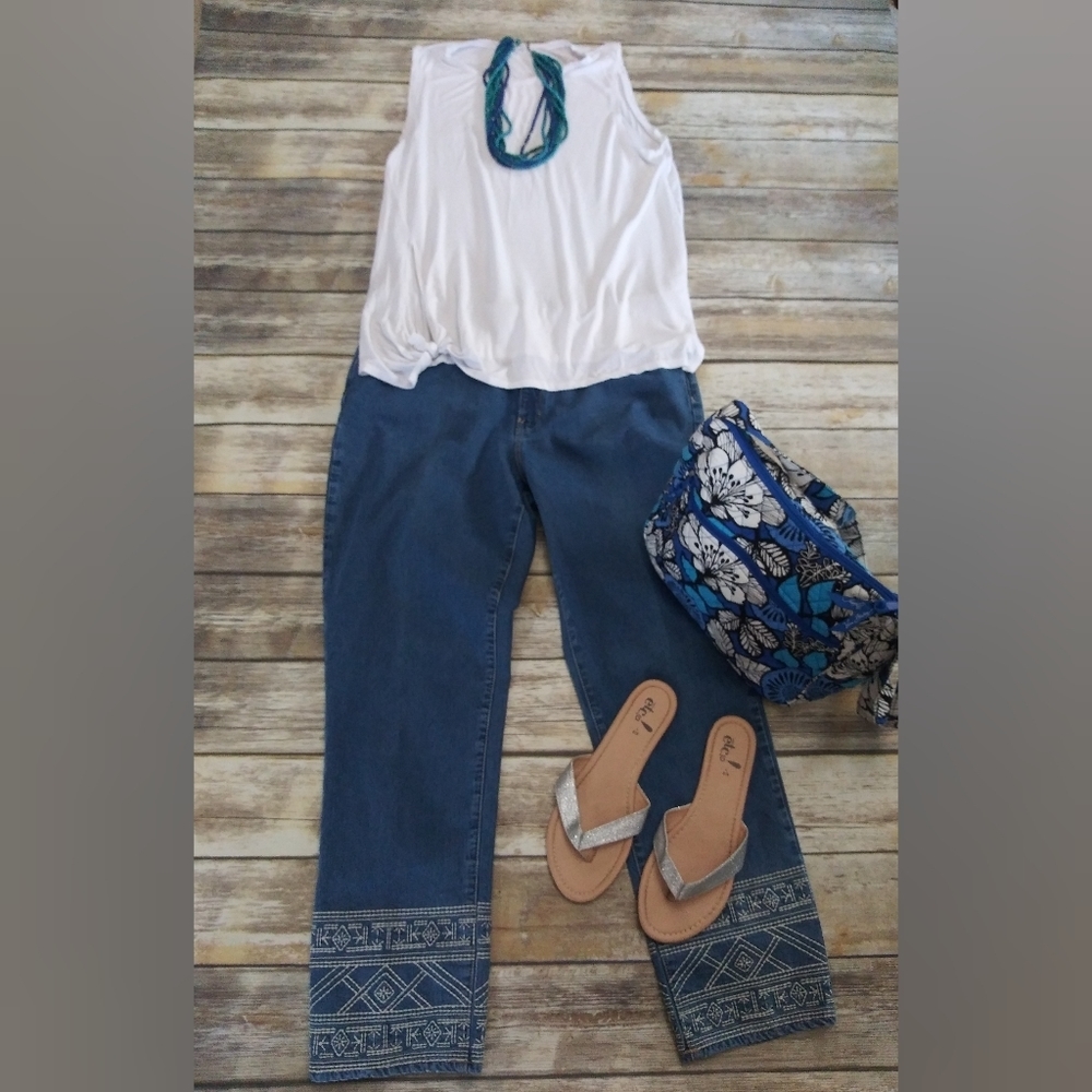 Coldwater Creek Size 16 Bottom Tribal Jeans